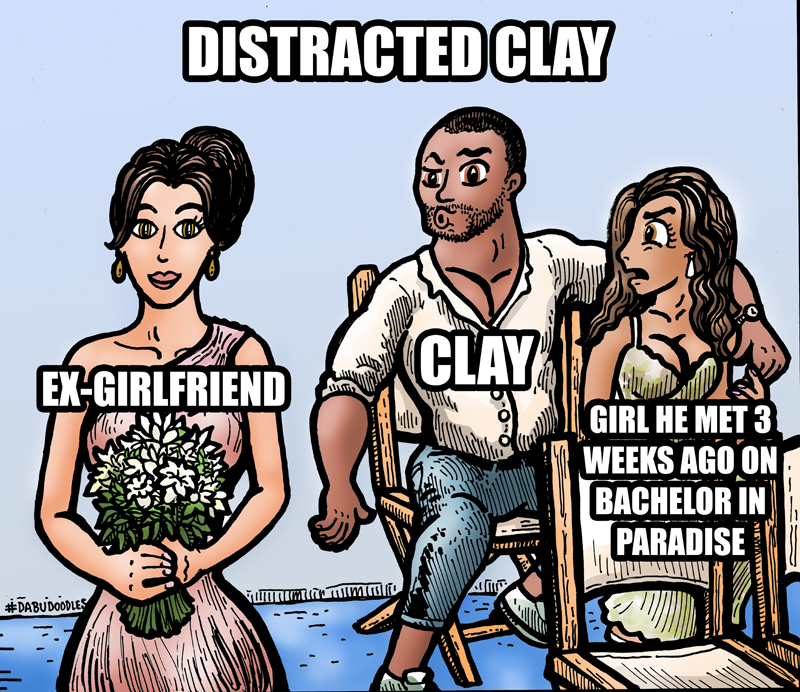 Clay, Nicole, Angela on Bachelor In Paradise comics - Dabu Doodles