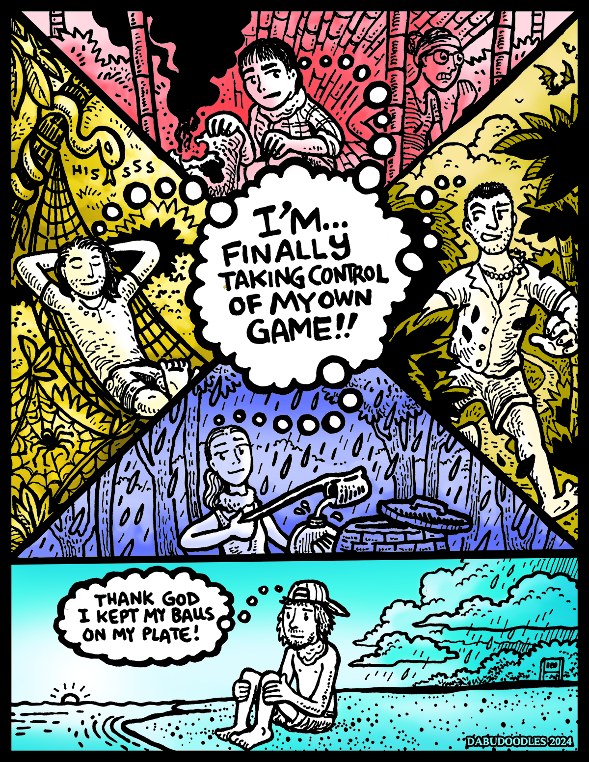 Survivor Season 47 comics by Erik Reichenbach DabuDoodles.