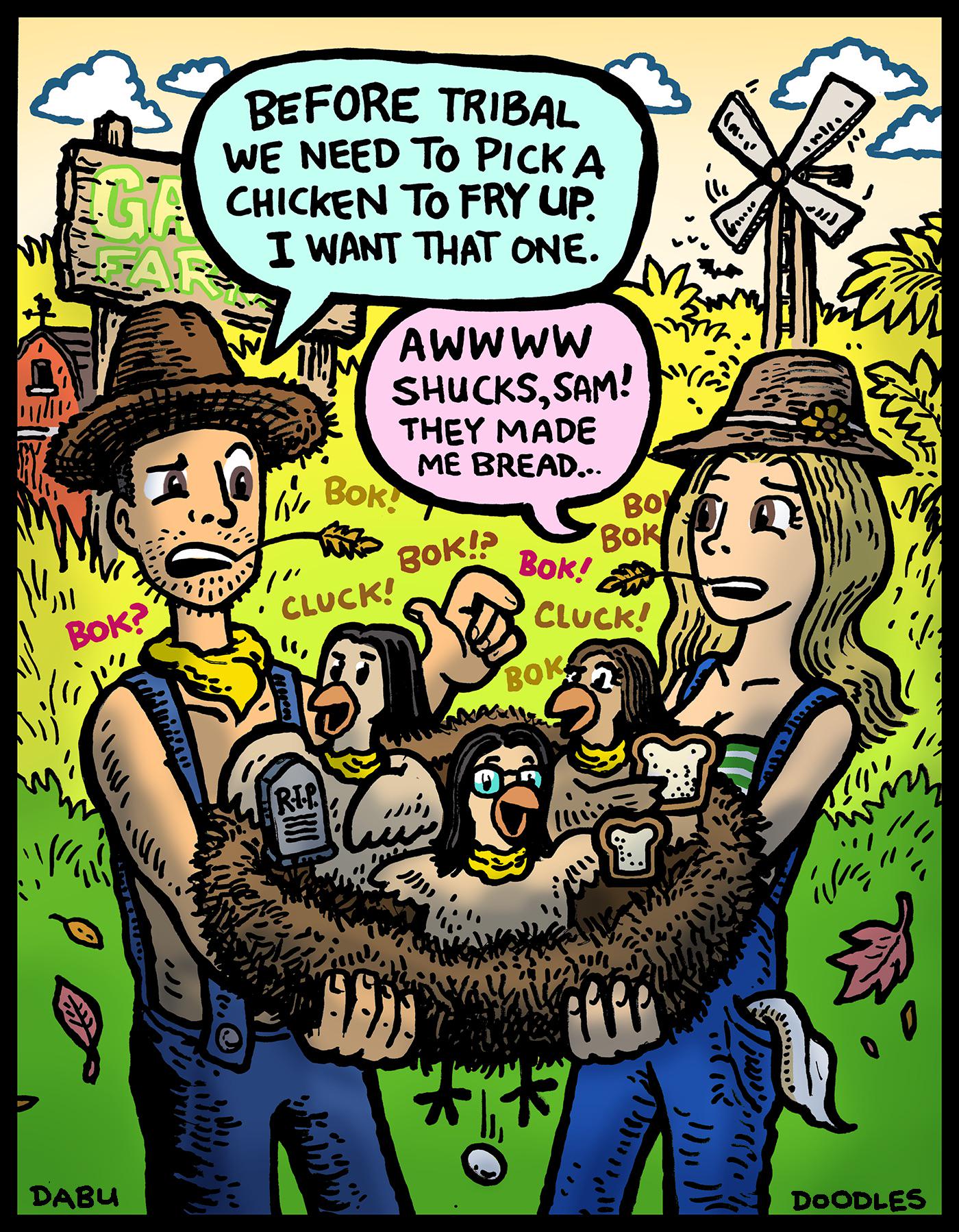 Survivor Season 47 comics by Erik Reichenbach DabuDoodles.