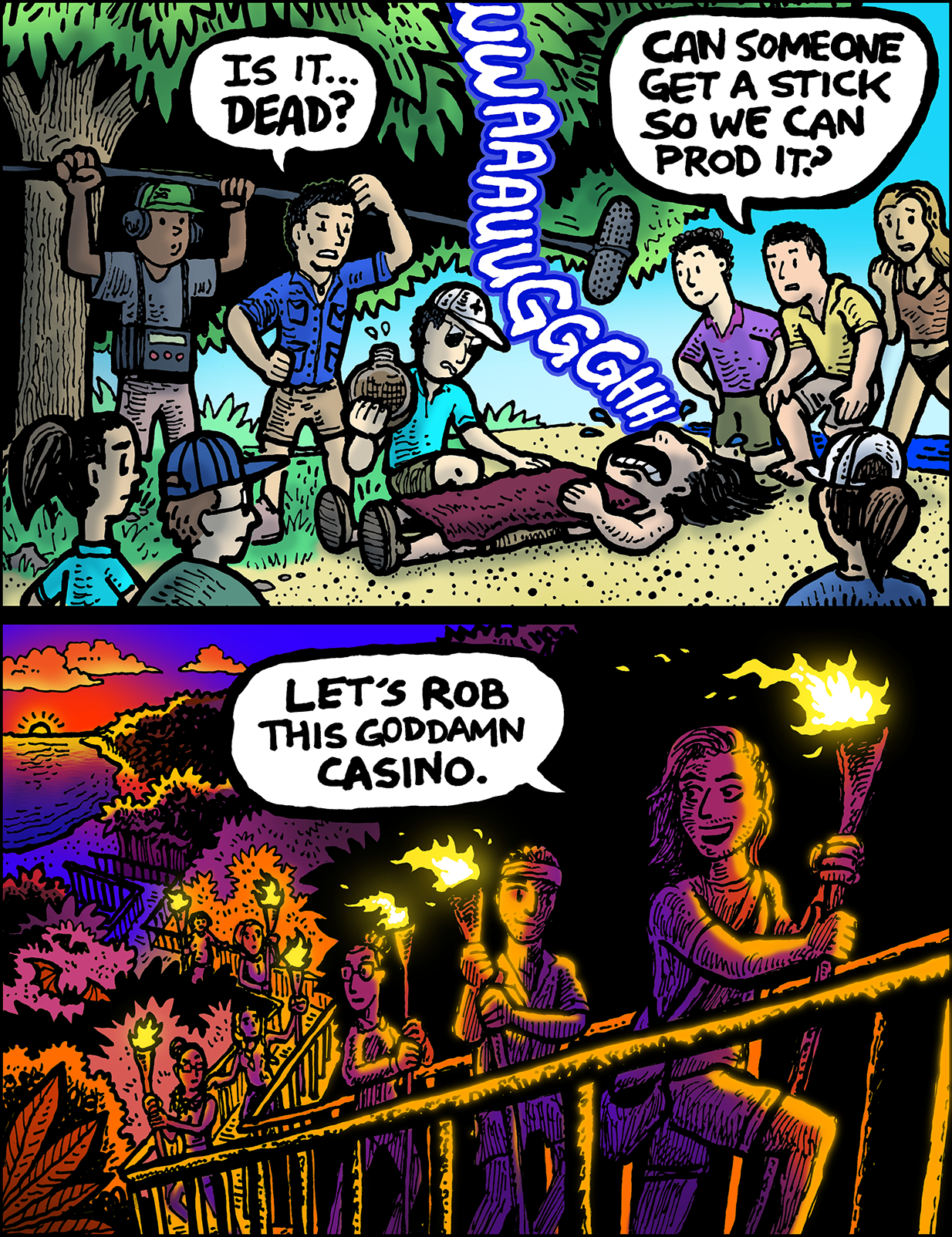 Survivor Season 47 comics by Erik Reichenbach DabuDoodles.